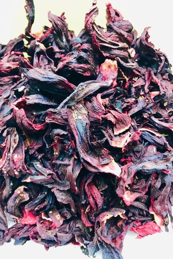 Dried hibiscus flowers for Sobolo