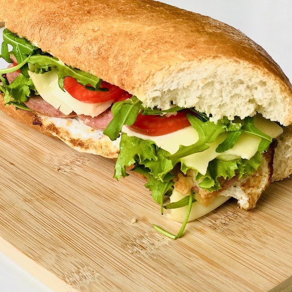 Easy Breakfast Baguette Sandwich Ginger & Sea Salt