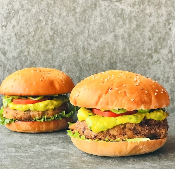 Two bambara bean burgers