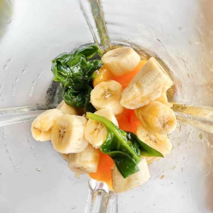 Fruits in a blender.