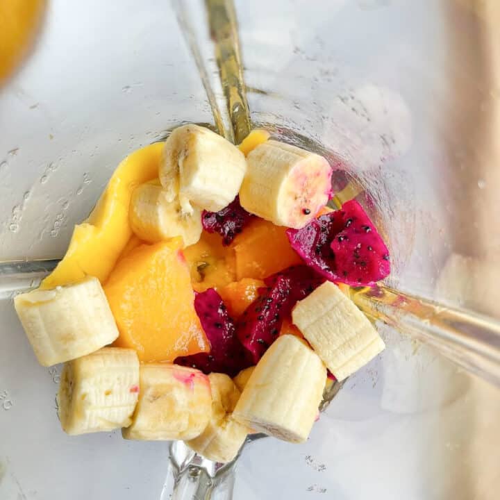 Fruits in a blender.