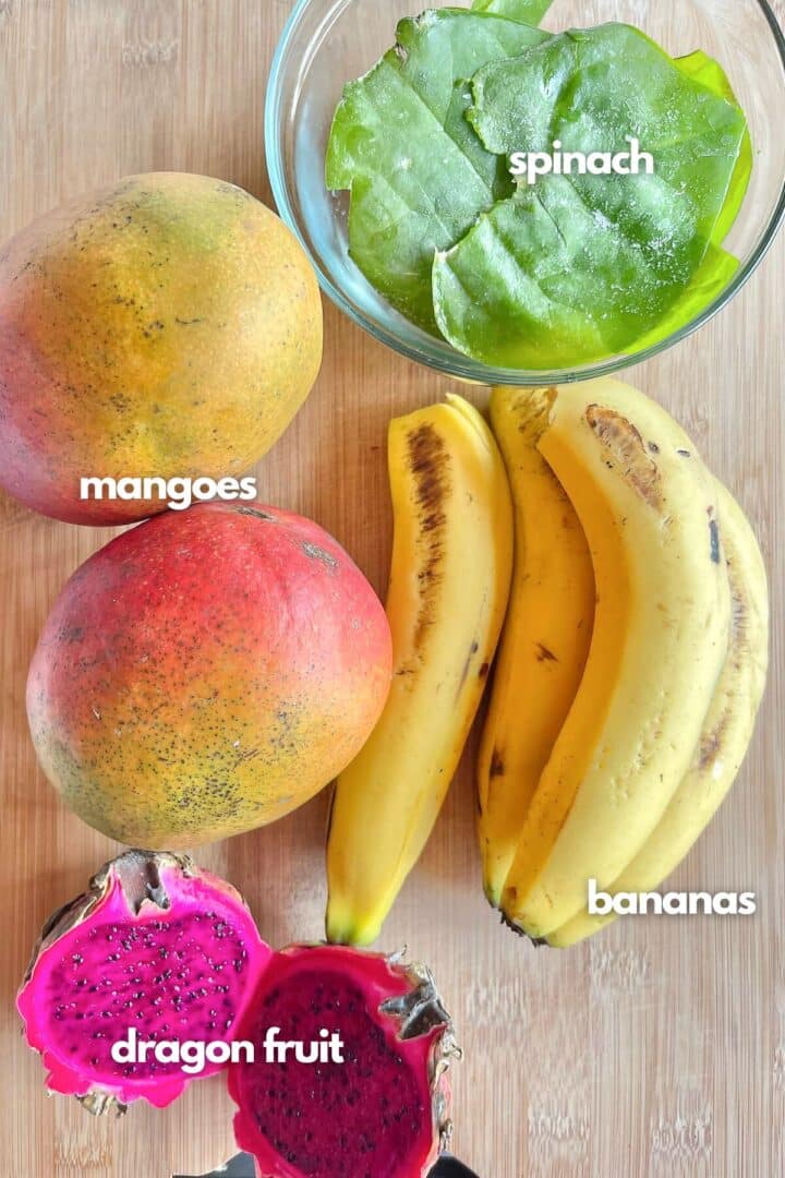 Ingredients for smoothie bowl.