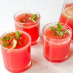 Watermelon mojito in 3 glasses