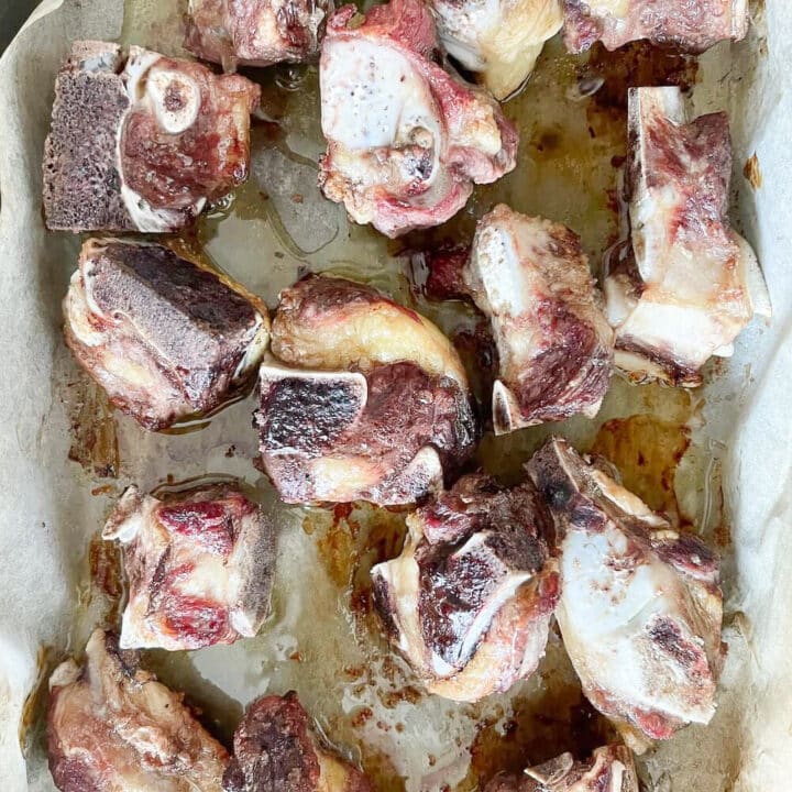Roasted beef bones.