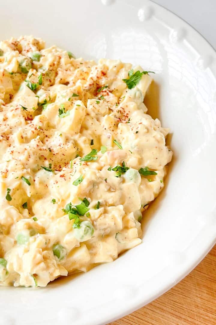 Close up of egg salad.